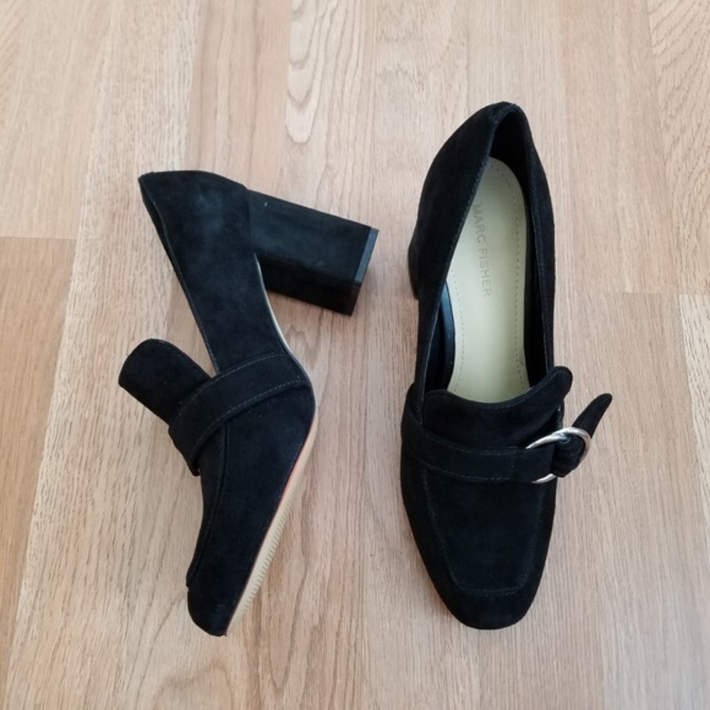 Marc Fisher Caila Dress Shoes Black Suede 9M - Picture 2 of 8